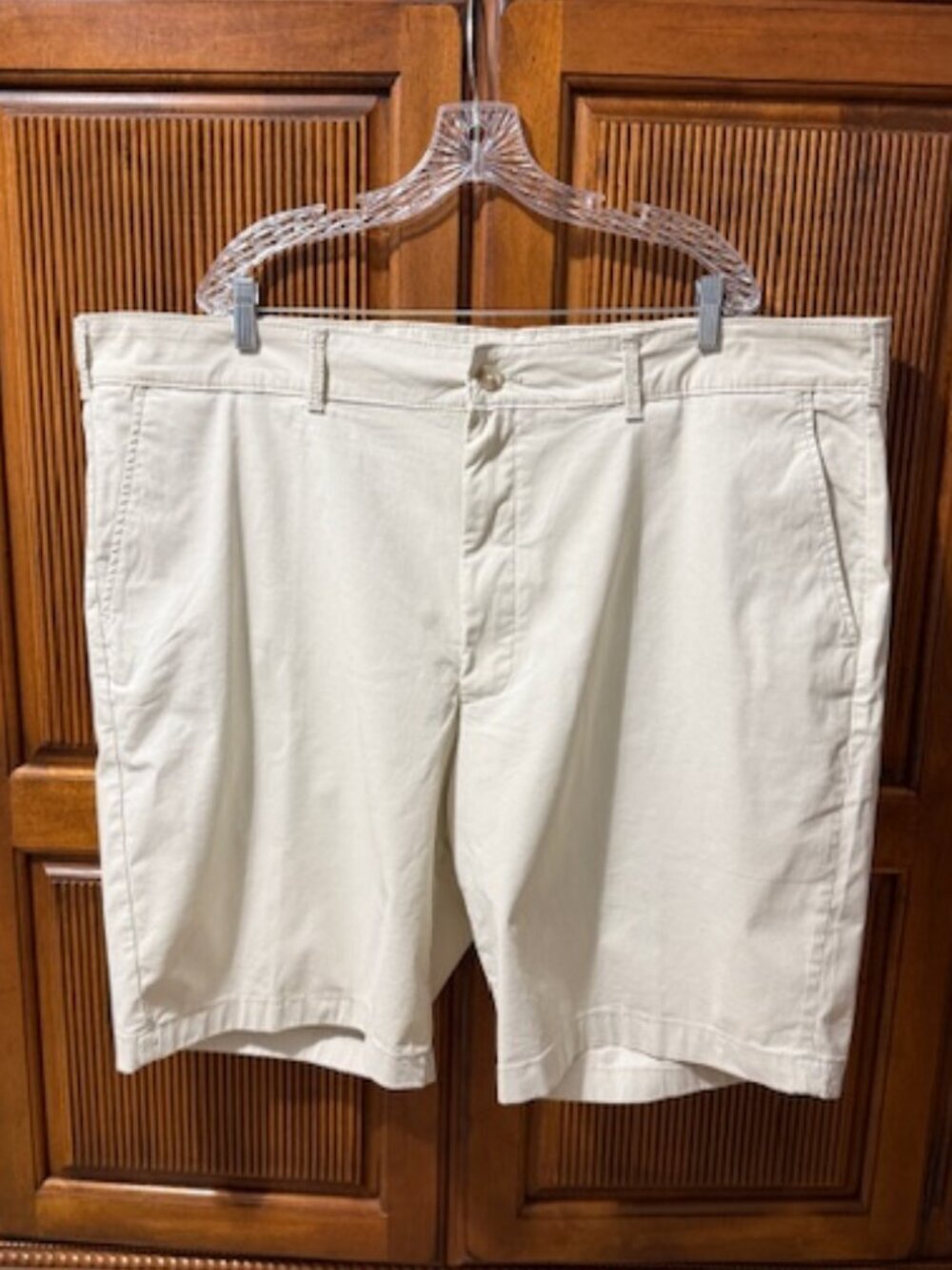 Izod Big and Tall Saltwater Stretch Chino Twill Shorts Sand Color Men's 48 NWT